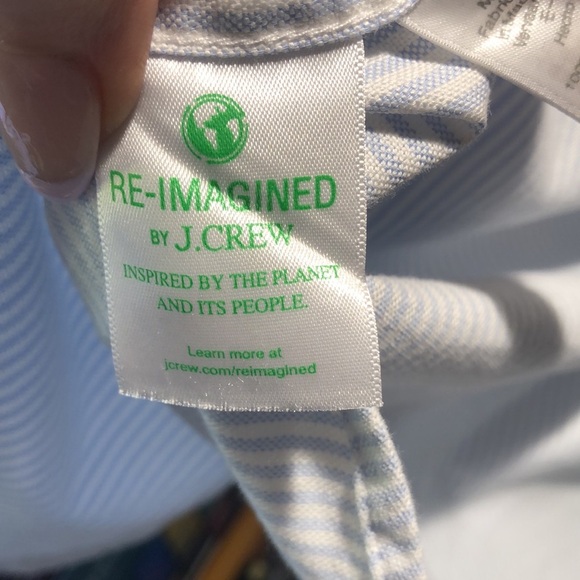 J Crew Flex Oxford light blue and white strip button down 100 cotton S - Picture 7 of 7